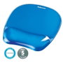 Fellowes Alfombrilla con Reposamuñecas de Gel Crystal Azul